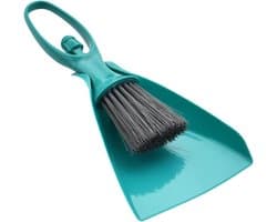 Mini bezem veger - Kleine set - Bureau schoonmaken - Hoekbereik capaciteit - 20 cm - Grijs