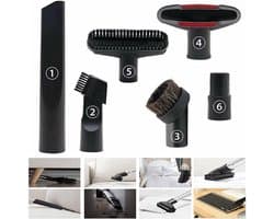 Stofzuigeraccessoireset - 6-delige set - Geschikt voor stofzuigers Geschikt voor een mondstukdiaGeschikt voorer van 32 mm tot 35 mm - Geschikt voor mondstukken van Karcher, Rowenta, Hoover, Xoiture, Bosch en Miele.