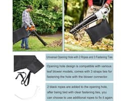 Opvangzak Bladblazer - Stofzuiger Zak - Tuinonderhoud Vereenvoudigen - Onderste Rits - 24 Gallon Capaciteit - Zwart