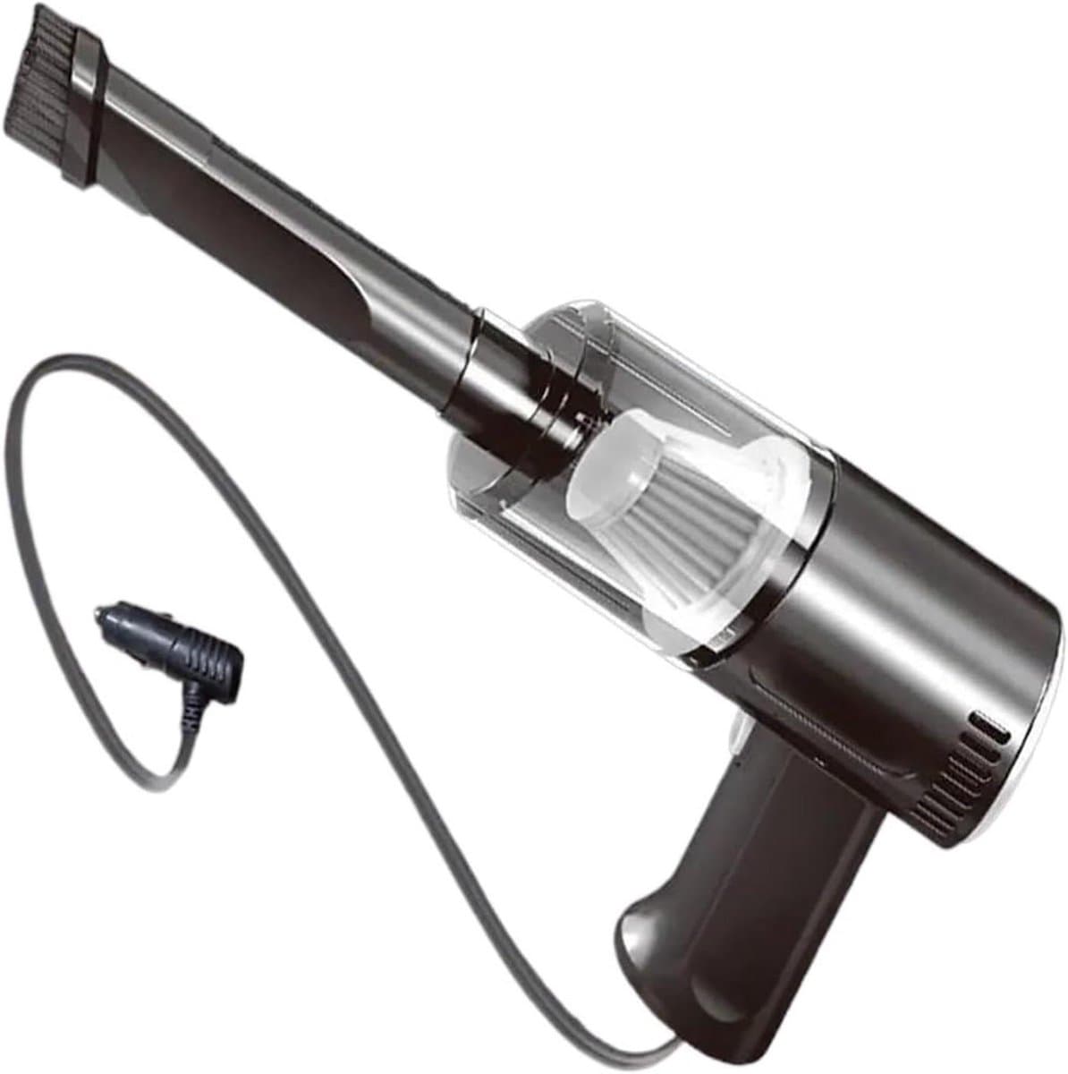 Handheld Draagbare Auto-stofzuiger Vacuüm 120w 12v Auto Mini-auto Stofzuiger Draadloze Reiniger Voor dierenhaar, auto, huis, kantoor (Color : Black-wireless) — afbeelding 1