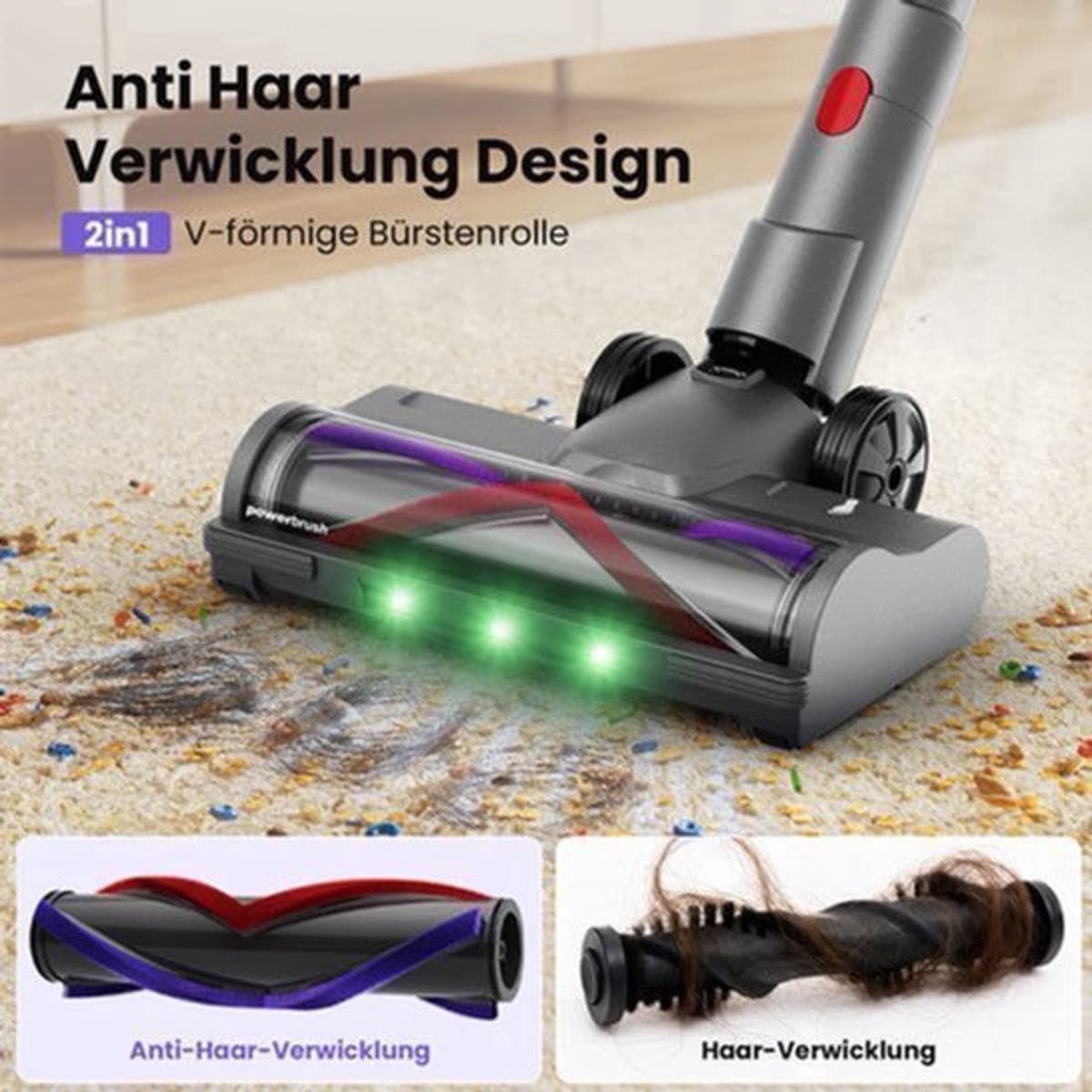Steelstofzuiger Zelfstaand - 600W Vermogen - 58000Pa Zuigkracht - 80 Minuten Gebruikstijd - Met LED-Display - Anti-Wirwarborstel — afbeelding 1