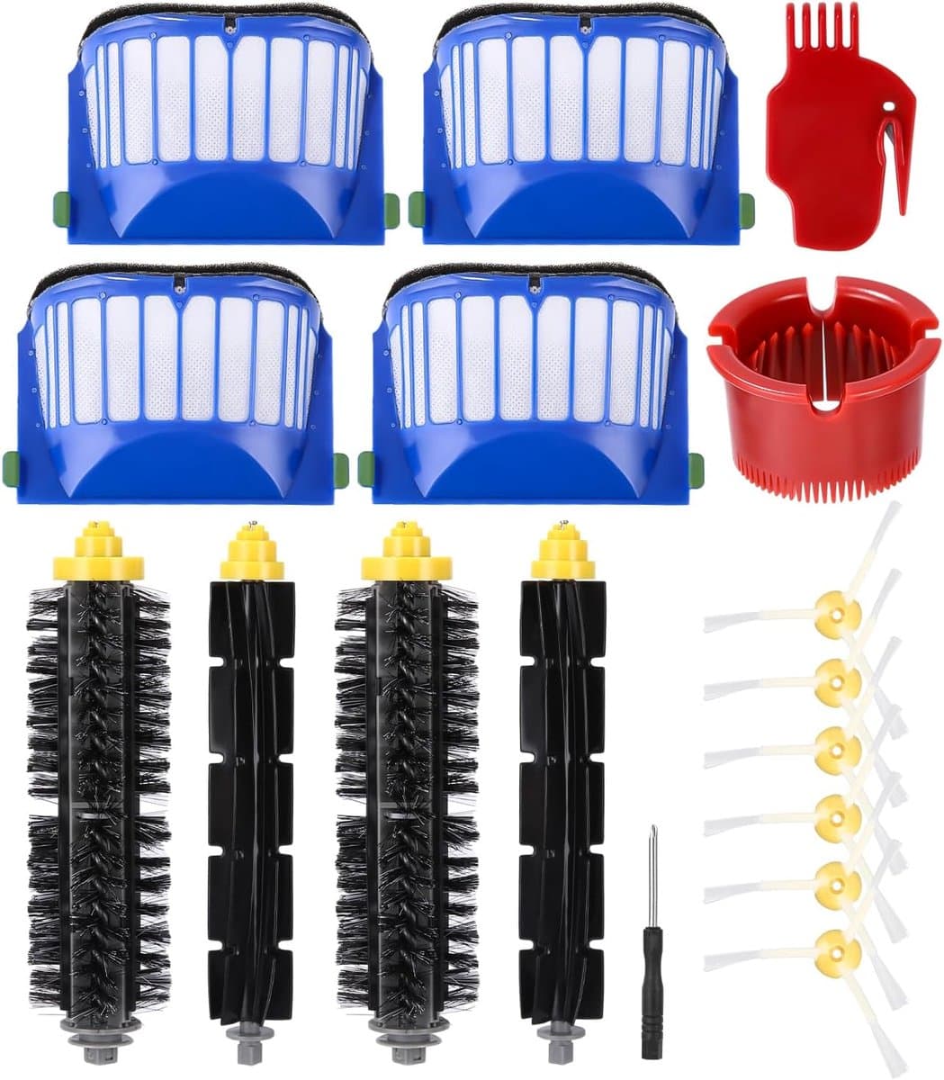 Reserveonderdelen borstels gescht voor iRobot Roomba 600 Serie 605 606 610 615 616 620 621 625 630 631 632 650 651 653 655 660 670 671 676 680 681, Fill Borstelaccessoireset, 17 stuks — afbeelding 1