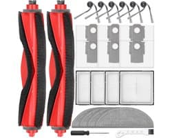24 stuks accessoires gescht voor Roborock Q10 S5+ robotstofzuiger, 2 hoofdborstels, 6 stofzakken, 4 dweilpads, 4 HEPA-filters, 6 zijborstels, 1 reinigingsborstel, 1 schroevendraaier