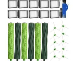 PolkaHome Reserveonderdelen compatibel, accessoires voor iRobot Roomba E/I/J-serie, 3 sets rubberen borstels, 10 hoogwaardige filters, 10 zijborstels