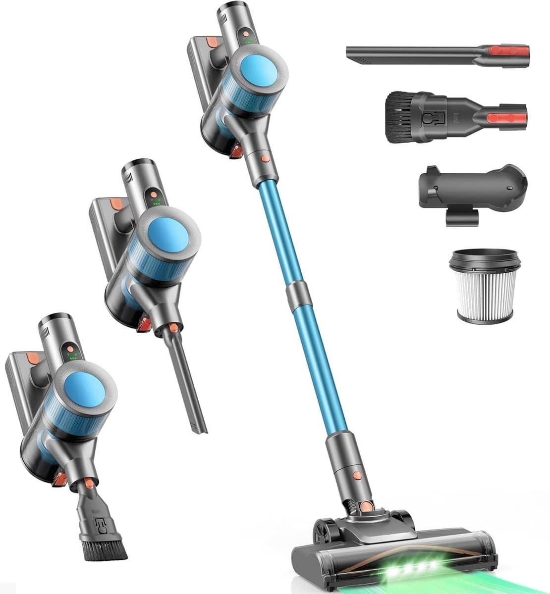 Draadloze Steelstofzuiger - Oplaadbare Stofzuiger - Huis Reinigen - 45 kPa Sterke Zuigkracht - 50 Minuten - Blauw — afbeelding 1
