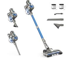 Draadloze Steelstofzuiger - Lichtgewicht Stofzuiger - Efficiënt Schoonmaken - 23kPa Zuigkracht - 35 Min Looptijd - Blauw