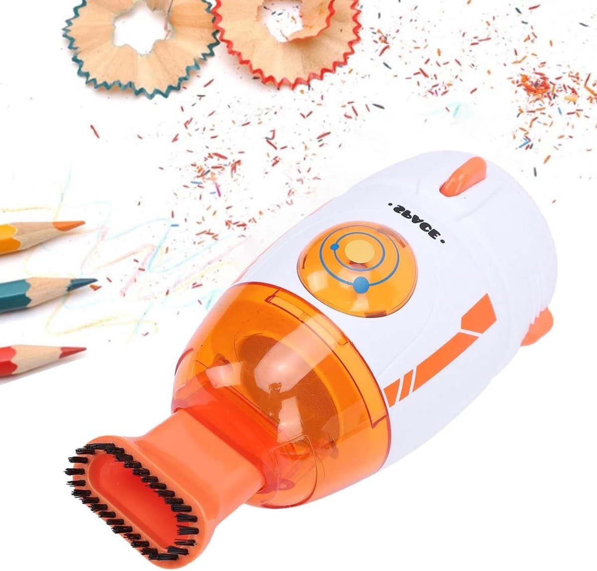 Mini Stofzuiger - Desktop Reiniger - Bureau Schoonmaken - USB Oplaadbaar - 55 Ml Capaciteit - Oranje — afbeelding 1