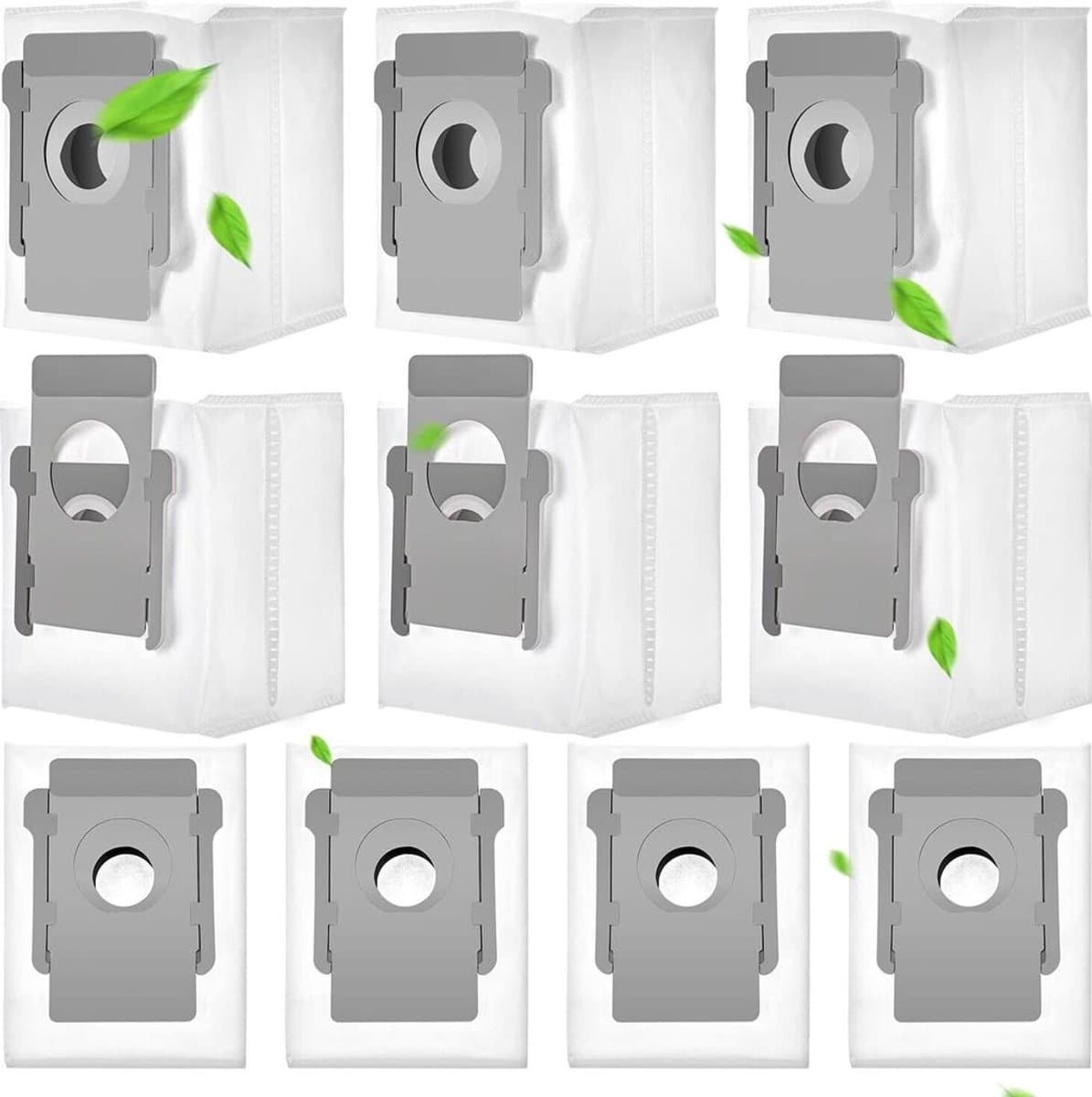 10 stofzuigerzakken Geschikt voor de iRobot Roomba i7 en i7+. Deze zakken kunnen ook gebruikt worden als vervangingszakken Geschikt voor het legen van de stofzakken in het basisstation. — afbeelding 1