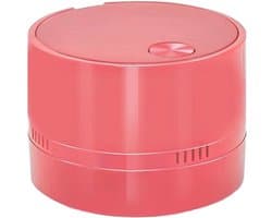 Mini Stofzuiger - Desktop Reiniger - Bureau Schoonmaken - Krachtige Zuigkracht - 9 x 9 x 6.7 cm - Roze