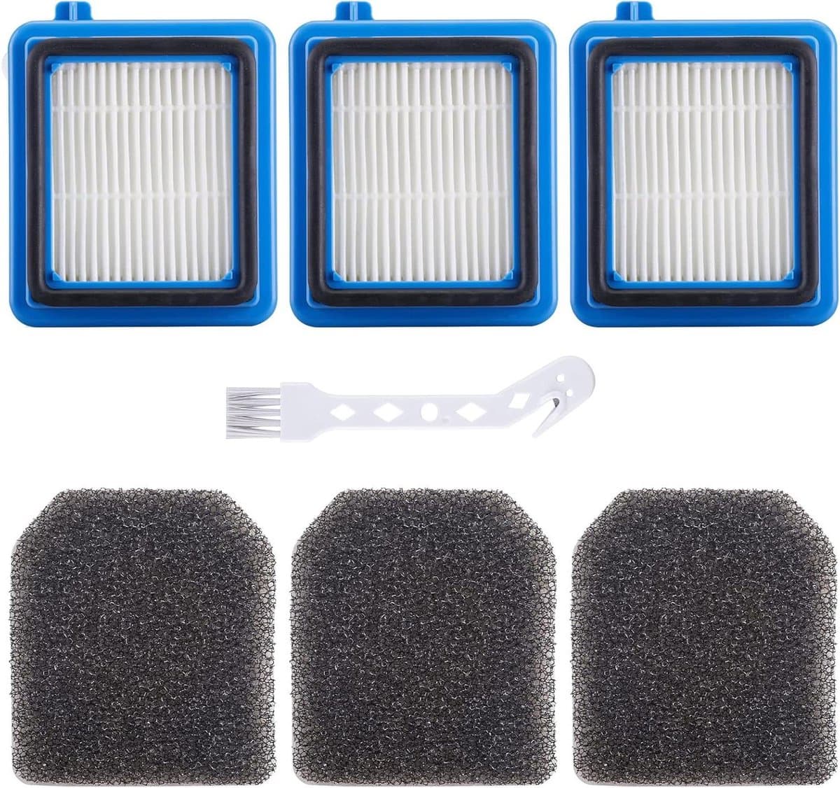 Filteraccessoireset voor stofzuigers: geschikt voor AEG ASKW1, QX8-2, QX7 en QX6 - 7 stuks, inclusief 3 voormotorfilters, 3 hygiënische filters, 1 reinigingsborstel — afbeelding 1
