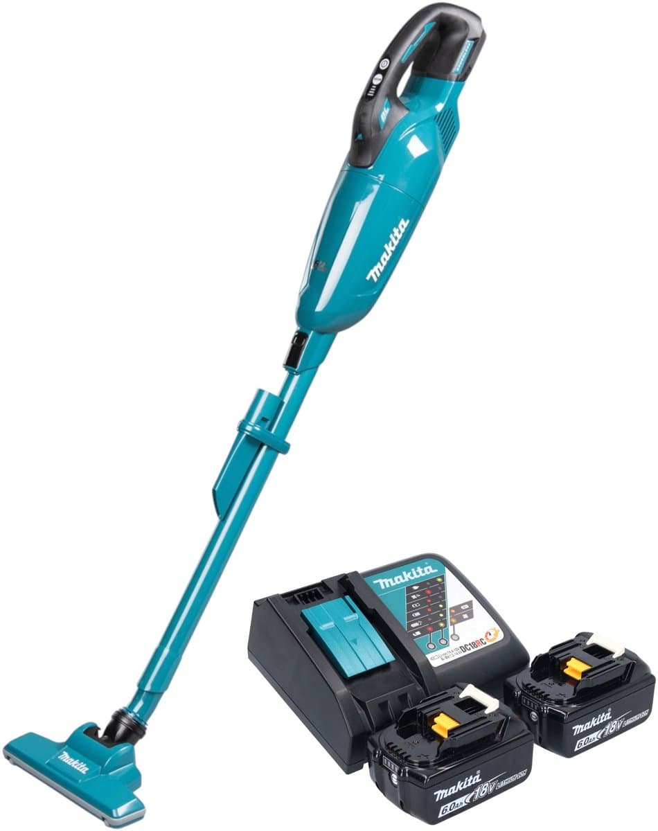 Makita DCL 284 FRG2 accustofzuiger 18 V 0,73 l borstelloos + 2x accu 6,0 Ah + oplader — afbeelding 1