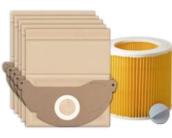 10x Dparts stofzuigerzakken en 1 filter geschikt voor Karcher WD2 en MV2 series - voor series A2004 A2054 WD 2.200 2.210 2.240 2.250 - nr. 6.904-322.0 - 6.414-552.0