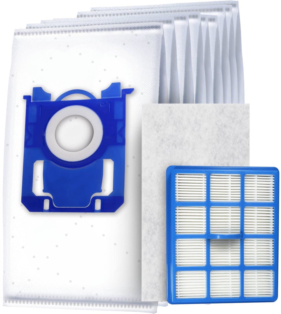 10x Dparts S-bag stofzuigerzakken - 1 HEPA filter - 1 motorfilter - geschikt voor Philips Performer Active - PerformerActive - nr. CP0425/01 - 432200493941 - FC8021 - FC8021/03 — afbeelding 1