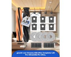 Accessoires Geschikt voor Dreame X50 Ultra Complete/ L50 Pro Ultra/L40s Pro Ultra, 2 x hoofdrolborstel, 6 x stofzak, 4 x zijborstels, 2 x filter, 4 x dweildoeken