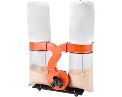 VEVOR Stofafzuigsysteem, 2634,47 M³/U, 2,5 Micron Spaanafzuigsysteem, 3,0 pk Zaagselafzuigsysteem met Twee Stofzakken van 132,5 L en Twee Filterzakken van 159 L, 2800 Tpm, Non-Woven Stof