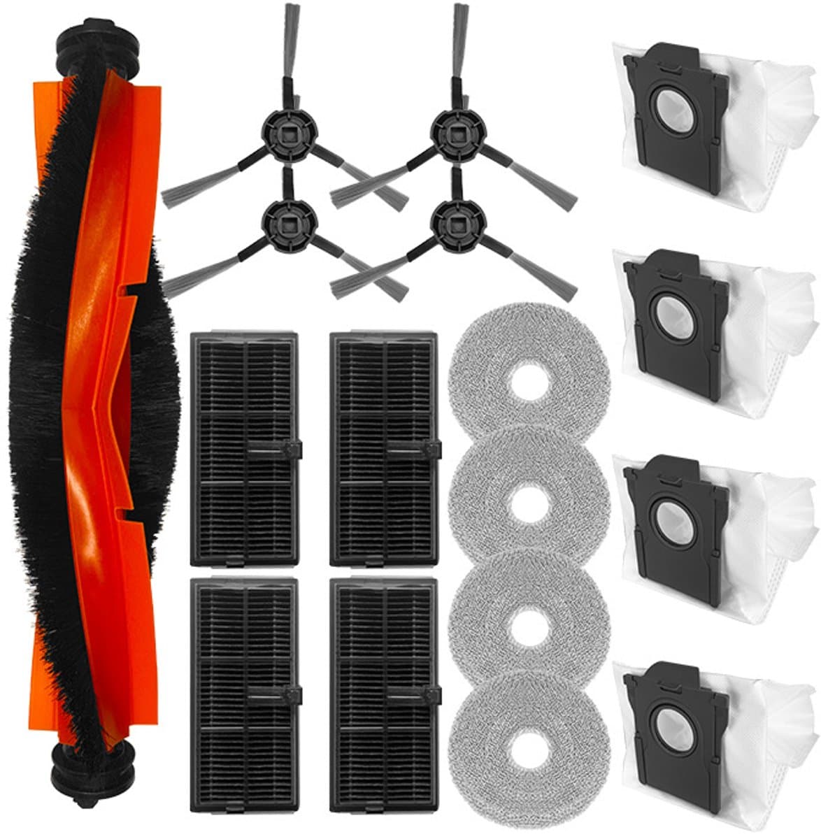 Stofzuiger accessoireset - geschikt voor Dreame - L10s Ultra Gen 2/L10s Pro - 1x Hoofdborstel - 4 x stofzak - 4 x dweildoek - 4 x zijborstels - 4 x filters - 13stuks — afbeelding 1