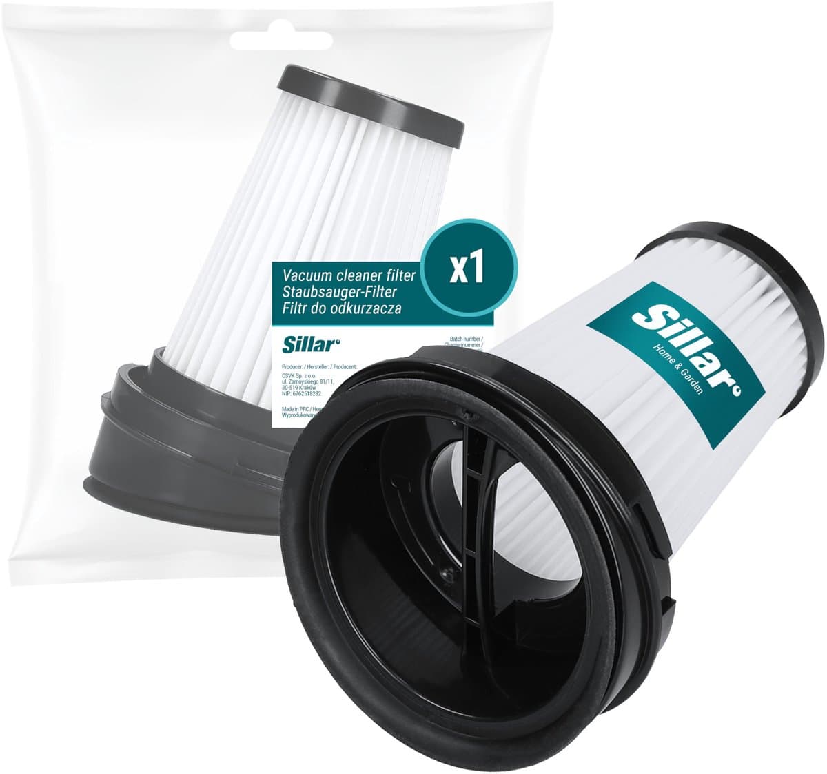 Sillar, filter voor stofzuiger, geschikt voor staande stofzuigers van Gorenje, ETA, Grundig, vervanging voor filters 9178008590 / 573575 / ETA044900020, 1 stuk — afbeelding 1