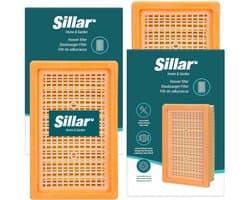 Sillar, stofzuigerfilter, uitlaat, HEPA, geschikt met Karcher WD4, WD5, WD6, MV4, MV5, MV6 stofzuigers, vervanging voor filters 2.863-006.0, 2.863-005.0, 16x10.2x5 cm, 2 stuks