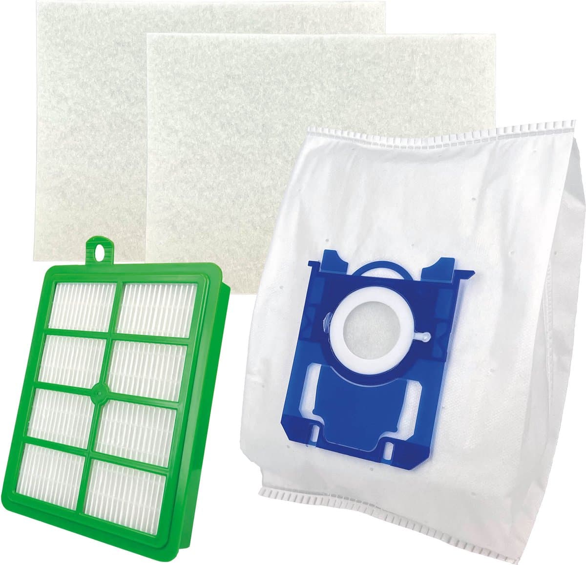 Multaparts® stofzuigerzakken set met filters geschikt voor AEG VX6 / VX7 / VX8 serie | Set met stofzuigerzakken type S-BAG (10 x), motorfilter (2 x), HEPA filter — afbeelding 1