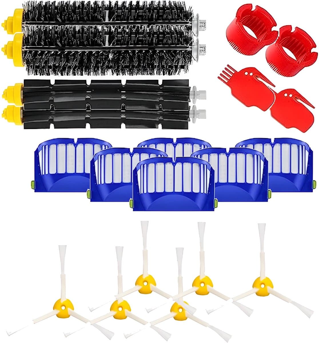 Filter en borstel XL set geschikt voor iRobot Roomba 600 series 605 615 616 620 621 630 635 650 652 660 665 671 680 690 691 695 — afbeelding 1