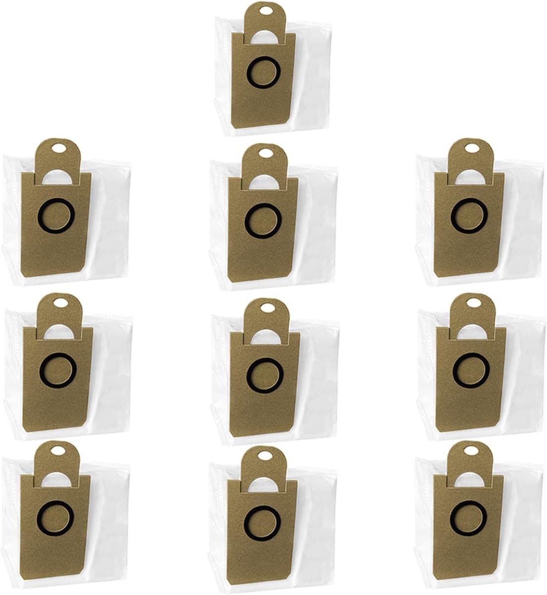 10 stuks vervangende stofzakken - Geschikt voor de Prosangnik M7pro veegrobot - Lubluelu SL60D /S9/V980 accessoires - Gebruiksvriendelijk - Grote opbergruimte - Stofzuigeraccessoires - Wit, houtkleur — afbeelding 1