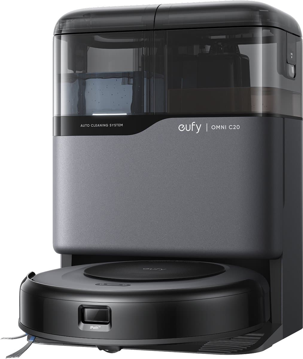 eufy Clean Omni C20 Robotstofzuiger met reinigingsstation - Robot Vacuum - 7.000Pa Zuigkracht - Ronddraaiende Dweilpads - Met Objectdetectie - 8-5cm Ultraplat Design - Zwart — afbeelding 1