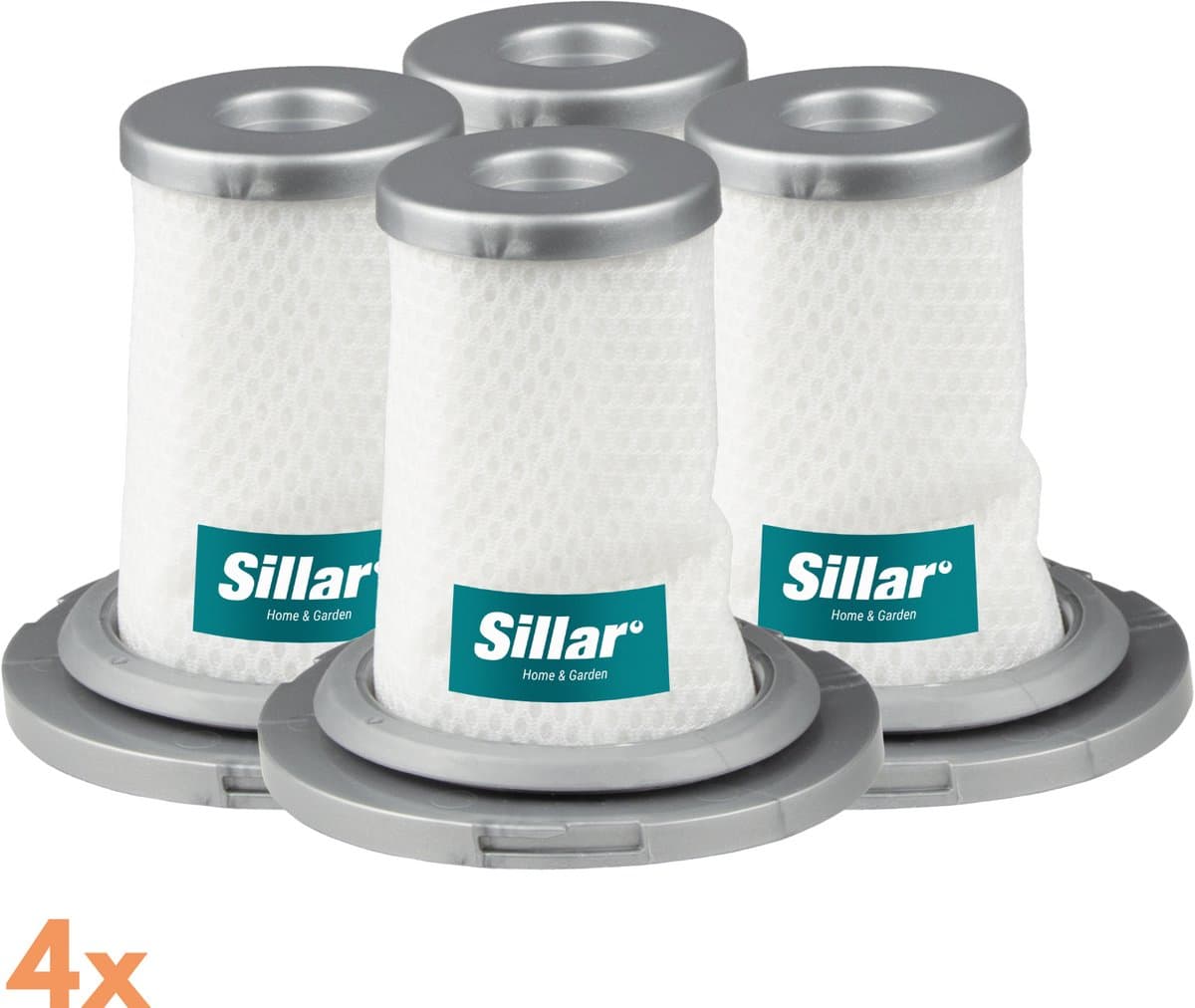 Sillar, set 4 stofzuigerfilters, HEPA, wasbaar, anti-allergeen, geschikt voor Rowenta X-Force Flex Row, Tefal X-Force Flex, vervanging voor filters ZR009006 — afbeelding 1