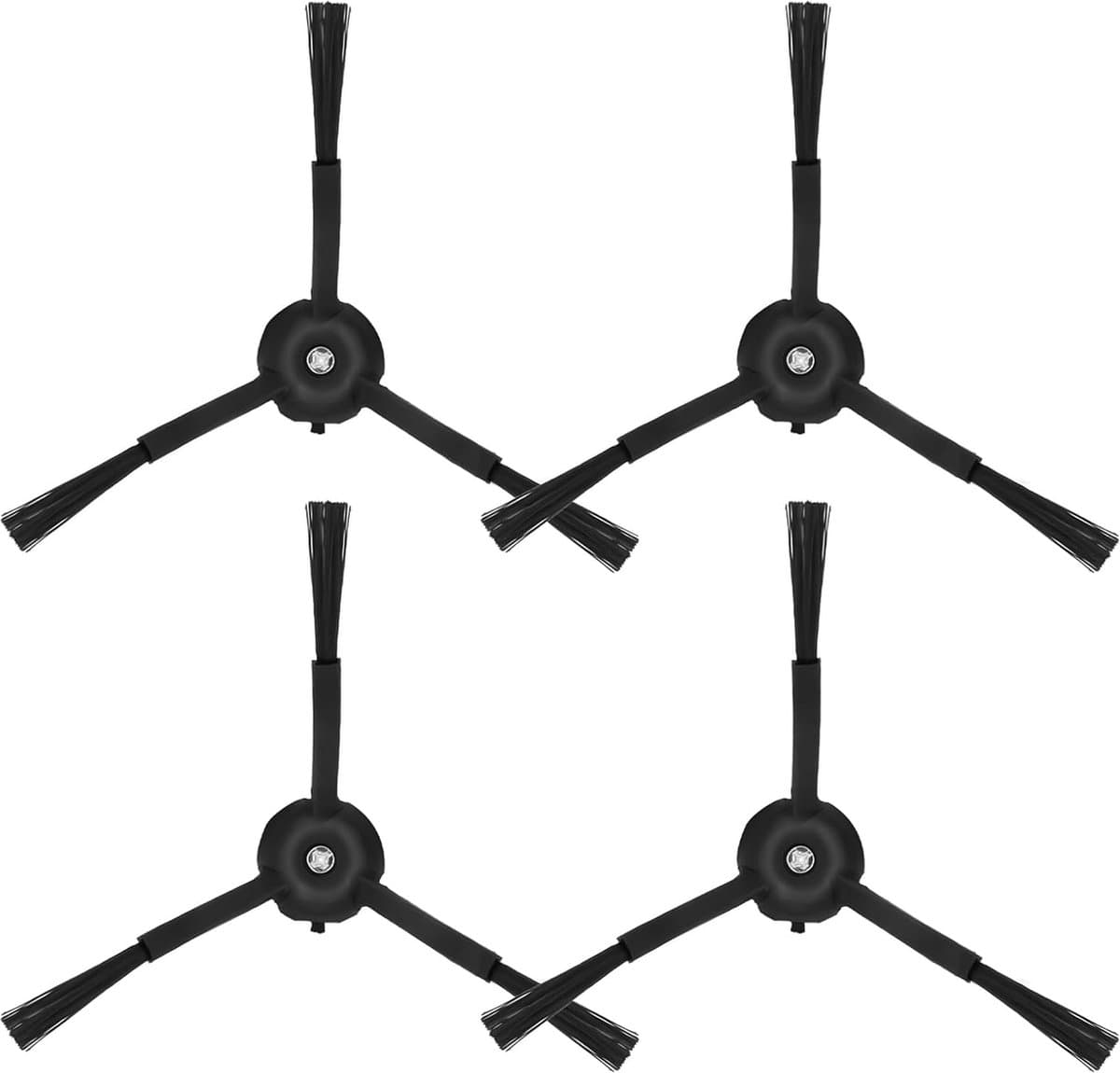 4 stuks - Zijborstels met borstelharen - Driehoekige borstel - Accessoires Geschikt voor veegrobots - Compatibel met Roborock Q8 Max+/Q5 Pro - Zwart — afbeelding 1