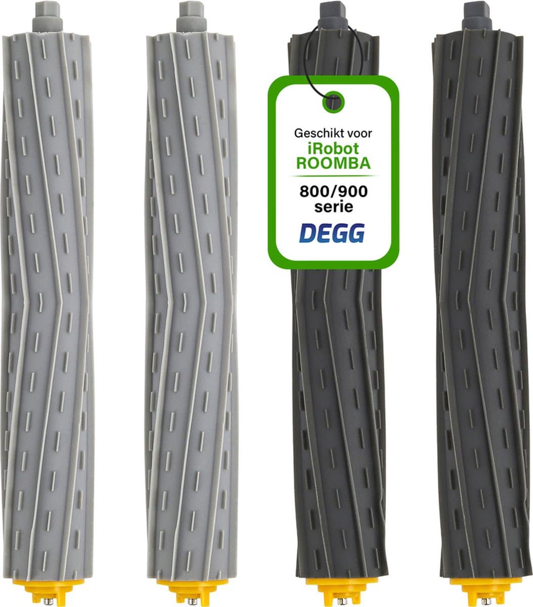 DEGG® - Rubberen bortels geschikt voor iRobot roomba 800/900 serie - Geschikt voor iRobot Roomba onderdelen - Roomba rollers - 2 SET(S) — afbeelding 1
