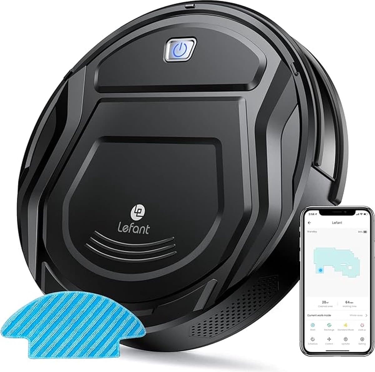 Lefant - Robotstofzuiger Met Dweilfunctie - Robotstofzuiger Met Laadstation - Alexa Stem Besturing - Robotstofzuiger Huisdieren - Stille Schoonmaak - 6 Schoonmaak Standen — afbeelding 1