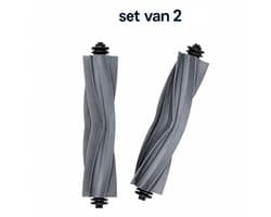 PolkaHome® Hoofdborstel geschikt voor Dreame Robotstofzuigers – 2 Stuks – Rubberen V-vormige Rolborstel – Geschikt voor X40, L40 en L10s Serie