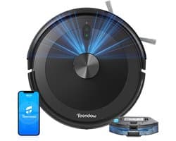 Teendow Robotstofzuiger - Dweilrobot - 2-in-1 Reinigingsrobot - Slimme Stofzuiger – 5000Pa Zuigkracht – LDS Lasernavigatie – Spraakbesturing – Voor Huishoudelijk Gebruik – Standaard Afmetingen – 1 Stuk – Zwart