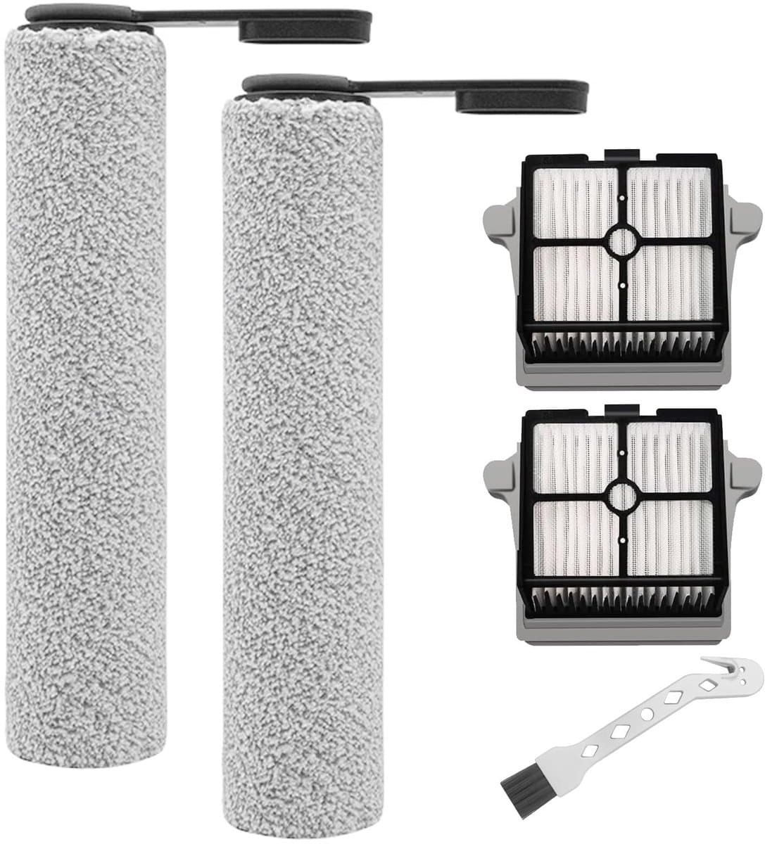 Dailygoods- Borstelroller Reserveonderdelen - 2 Borstelrollen - 2 Filters - 1 Reinigingsborstel - Geschikt voor Tineco FLOOR ONE S7 PRO - Draadloze Stofzuiger - Stofzuigerborstel — afbeelding 1
