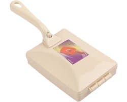 Handtapijtveger - Kruimelverzamelaar - Snel opruimen - Dubbele rolborstels - 26 cm lang - Beige