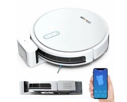 Cesulan 3-in-1 Robotstofzuiger met Dweilfunctie – Dweilrobot – Robotstofzuiger met Laadstation & Opvangbak – 3000 Pa – App Bediening – Gyroscoopnavigatie – 140 min batterij