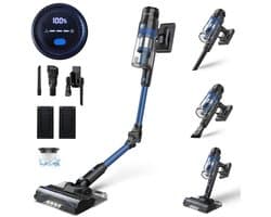 MYBOT S8 Ultra - Steelstofzuiger met Dweilfunctie - 430W - 30Kpa - 3 Zuigniveaus - Vacuum Cleaner - Steelstofzuiger Draadloos - 2 Accu's - Zonder Zak - Op Accu