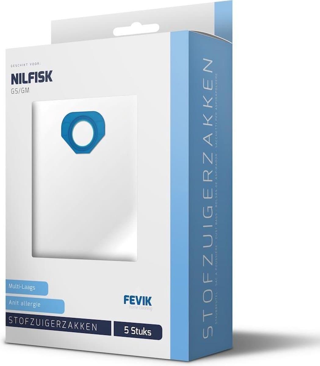 Fevik Stofzuigerzakken Nilfisk GS GM80/90 p5 — afbeelding 1