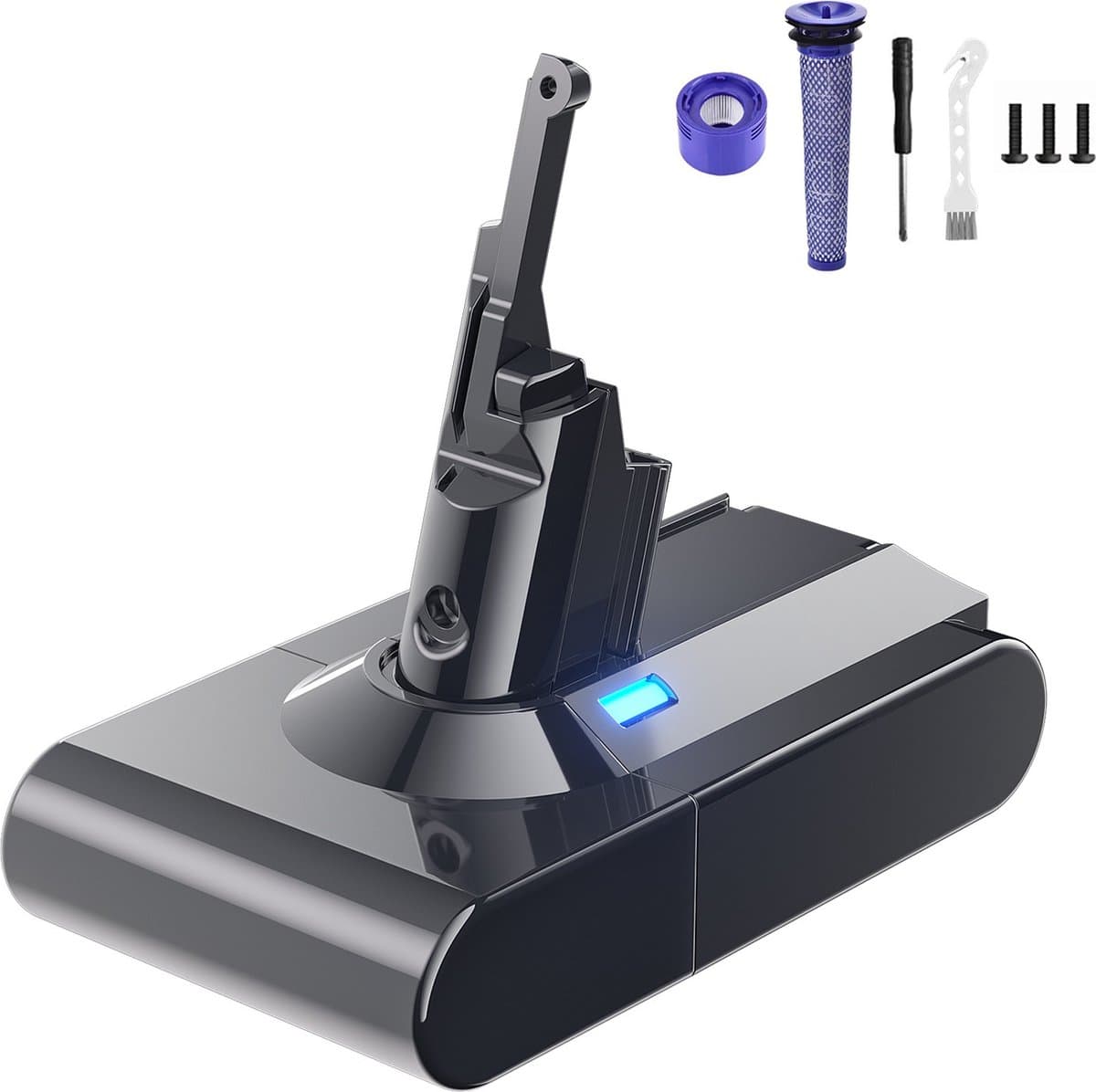 Batterij Set Geschikt voor Dyson V8 Inclusief HEPA-Filter - Absolute Dyson V8 - Accu Voor Dyson V8 Absolute, Fluffy & Animal - 6000mAh — afbeelding 1