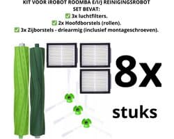 KIT VOOR iROBOT ROOMBA E/I/J REINIGINGSROBOT 8 stuks - vervanging. Een vervanging die net zo goed is als het origineel.