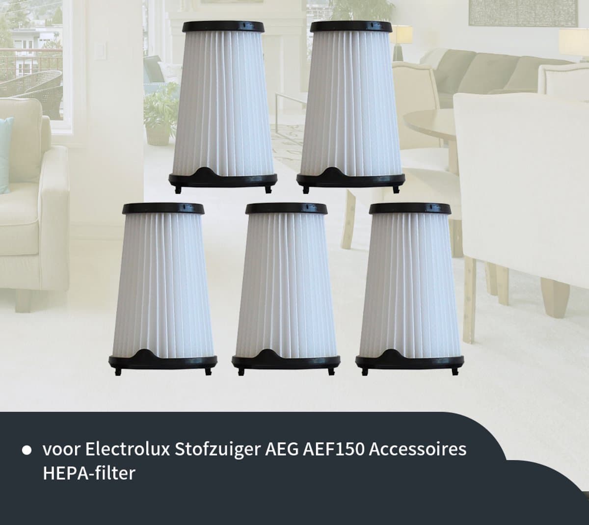 Replacements set van 5 filters geschikt voor de AEG CX7 en CX7-2 en Electrolux Ergorapido stofzuigers — afbeelding 1