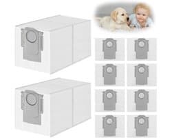 10PCS tofzakken compatibel met Roborock Qrevo Series/QV35S/35A - Qrevo S/Pro - Qrevo Curv/Edge - Qrevo S5V/Saros 10R/10/Z70 en Qrevo Master/Slim robotstofzuigers