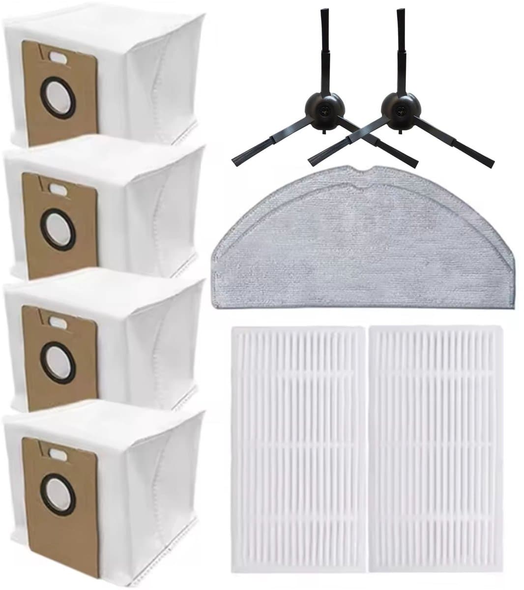 10-delige accessoireset voor Tapo RV30 Max Plus/ RV30 Max/ RV20 Max Plus/RV20 Max stofzuiger - 2 filters, 2 dweilpads, 4 stofzakken, 2 zijborstels, vervangingsonderdeel voor Tapo RV30 Max Plus — afbeelding 1