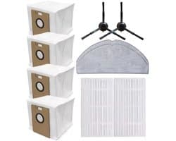 10-delige accessoireset voor Tapo RV30 Max Plus/ RV30 Max/ RV20 Max Plus/RV20 Max stofzuiger - 2 filters, 2 dweilpads, 4 stofzakken, 2 zijborstels, vervangingsonderdeel voor Tapo RV30 Max Plus