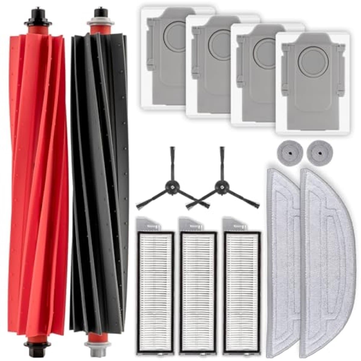 Accessoires Kit (15 Stuks) Compatibel Met Roborock S8 MaxV Ultra / S8 Max Ultra – Rolborstels, Zijborstels, HEPA Filters, Stofzakken & Dweilkussens, Vervangingsset — afbeelding 1