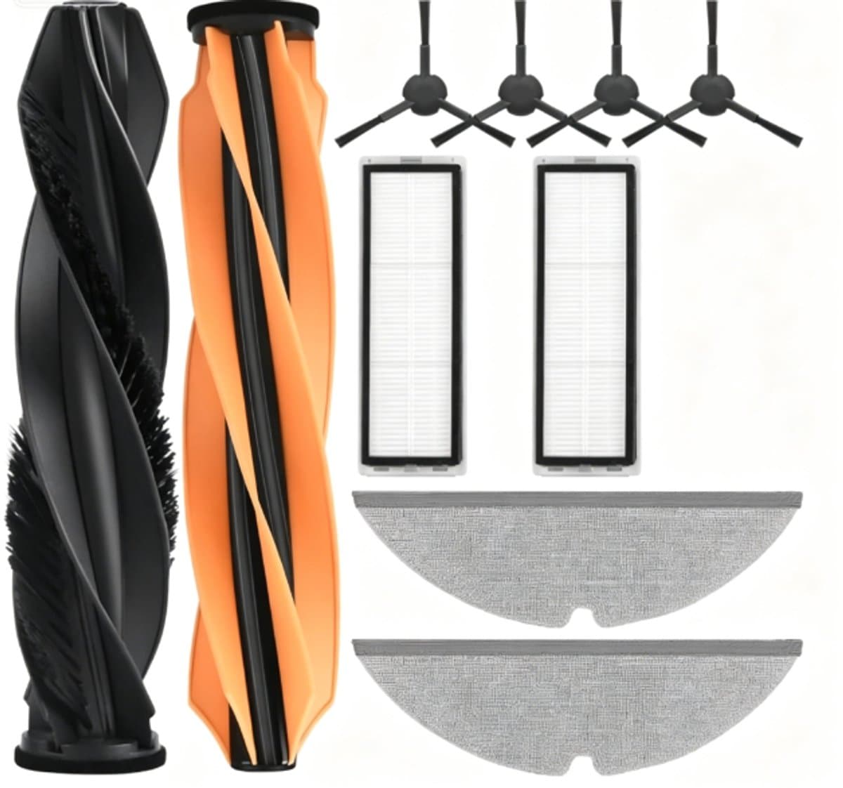 10 stuks reserveonderdelen - voor Dreame D20 Pro , D20 Pro Plus accessoires- complete set met 2 hoofdborstels, 4 zijborstels, 2 filters, 2 schoonmaakdoeken — afbeelding 1