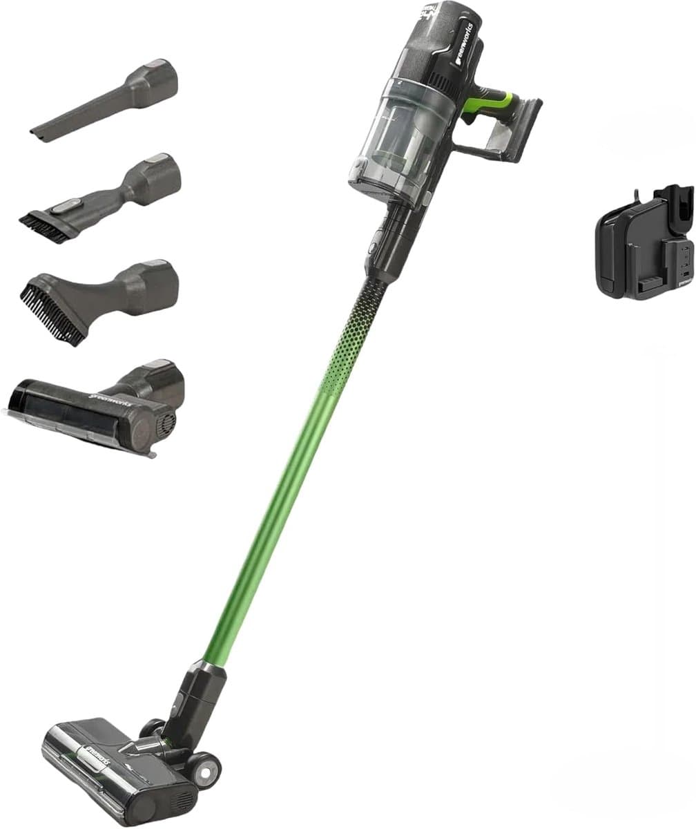 Steelstofzuiger - Draadloze Stofzuiger - Snel Huis Schoon - Drie Snelheden - 124 cm Hoog - Groen — afbeelding 1