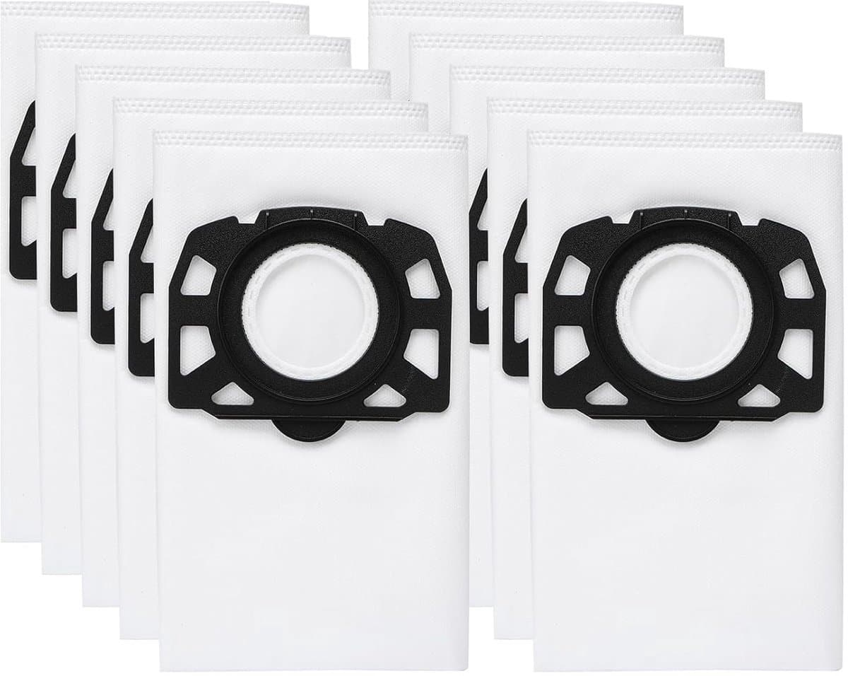 10 stuks stofopvangzak geschikt voor Kärcher WD2 Plus, WD3S WD 3 S, WD 3 V, SE4001, SE4002 - Bouwstofzuigeraccessoires - Stofzuigerzakken - stofzuiger zakken — afbeelding 1