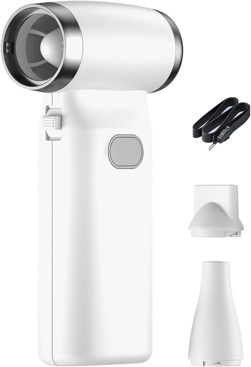 Elektrische Bladblazer - Handheld Stofzuiger - Toetsenbord Reinigen - Met LCD Display - Compact Formaat - Wit — afbeelding 1