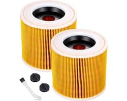 Set van twee filters Geschikt voor Kärcher stofzuigers WD3 Premium, WD2, WD3P, MV2 en MV3 – Vervangingsfilter WD3 – 6 414-552 0