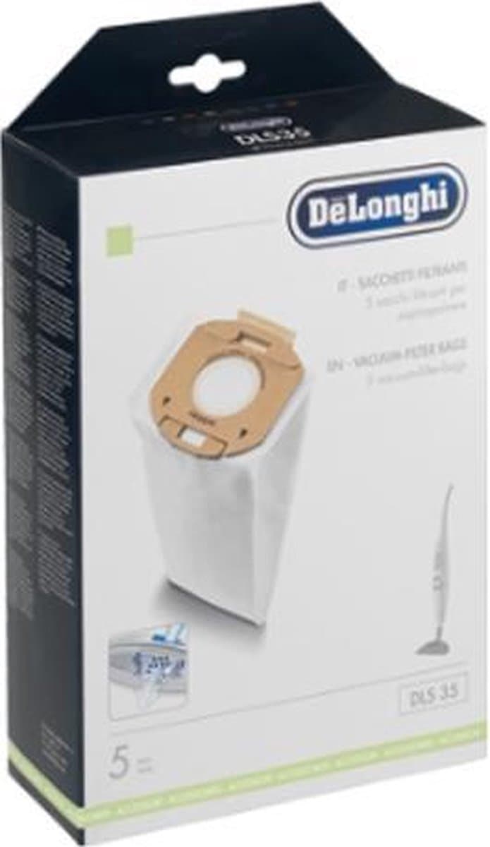 DELONGHI - DLS35 Stofzuigerzak Microvezel 5 sDLS 35 set- 5 microvezelfilterzakken. Voor modellen: XLF 1500 tuks - 5519210141 — afbeelding 1